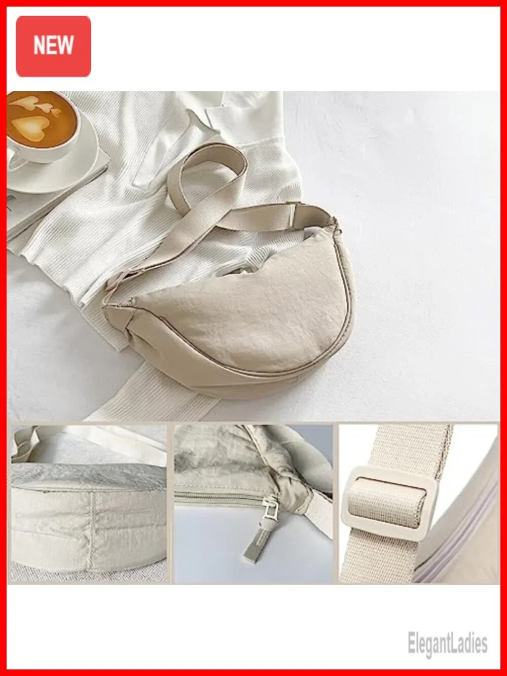 Women's Nylon Crossbody Hobo Sling Bag Lightweight Shoulder Purse